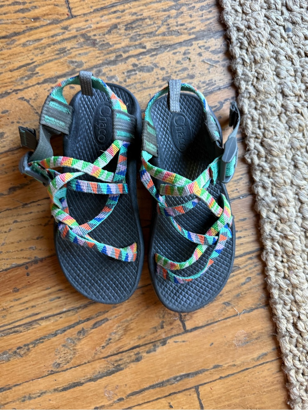 Chaco Kids Multicolor Strap Z/2 Sandals - Black Footbed Sz: 13